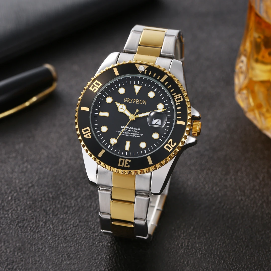 间金鬼王/全新未使用/镂空防水腕表 男士高端时尚夜光 日历防水