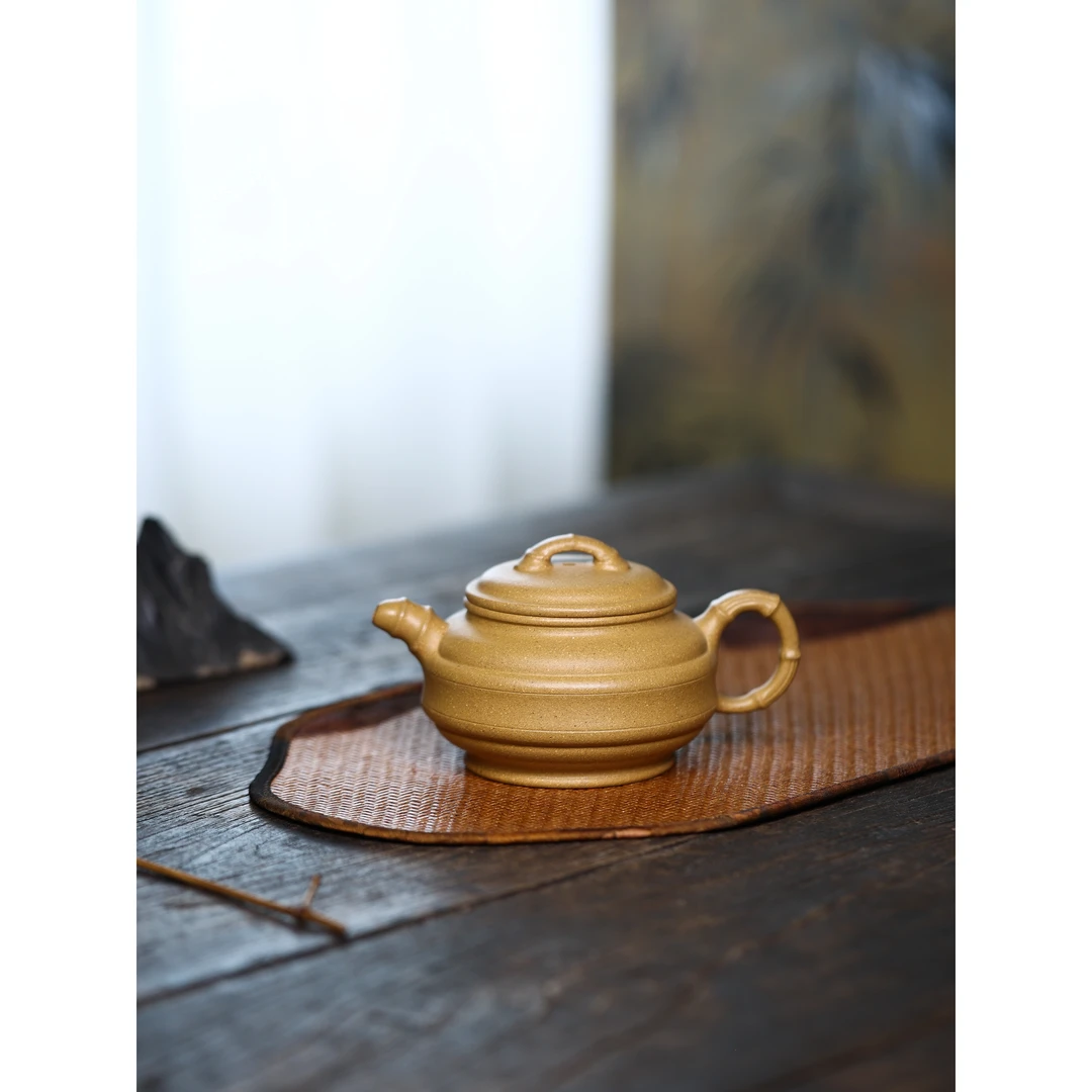 ZFF黄金段[双线竹鼓]原矿手工紫砂壶