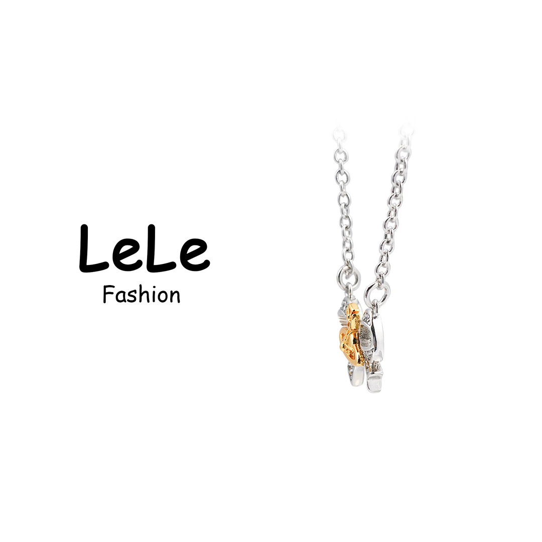 铜合金项链 【1103】LeLe 项链 拼色满钻土星（主链+延长：40+5cm）