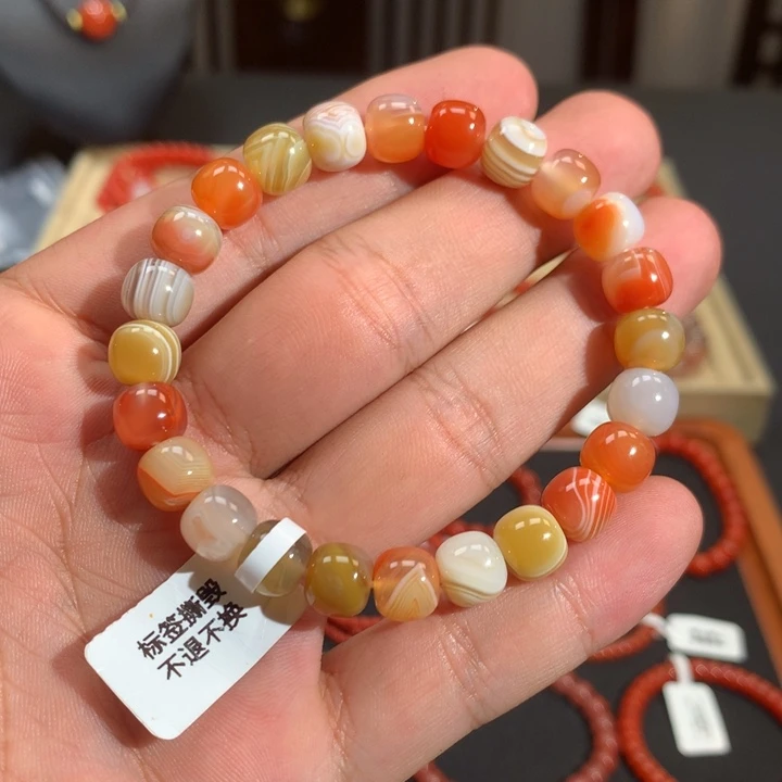未镶嵌单圈南红玛瑙8mm➕多宝缠丝