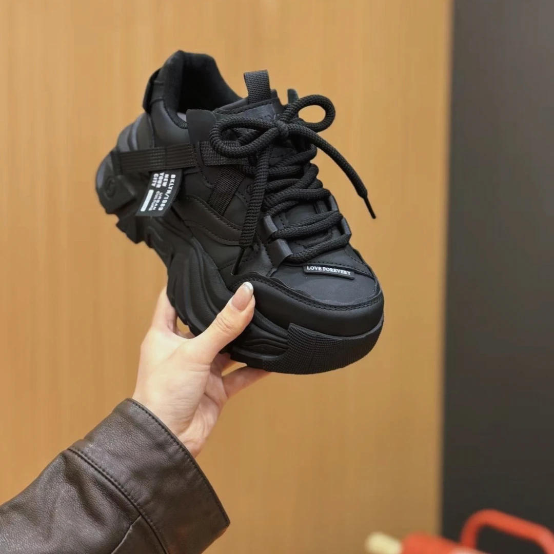 【大爆款-XX】秋冬网红新款老爹鞋ins潮2025休闲运动厚底女鞋