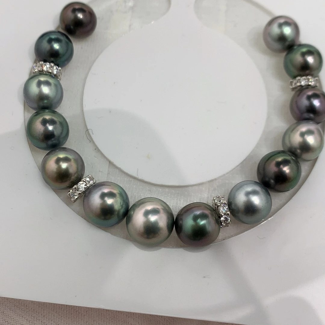 海水珍珠裸珠大溪地莫兰迪手链