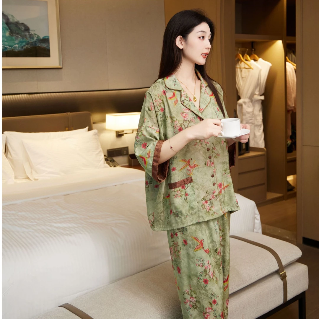 七七【梦境花园】睡衣家居服薄款套装 宽松版RT