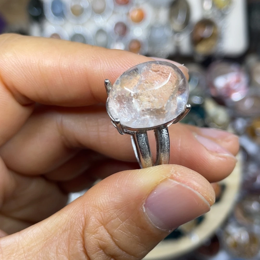 【闪购商品】银S925镶嵌珠宝半成品水晶戒指