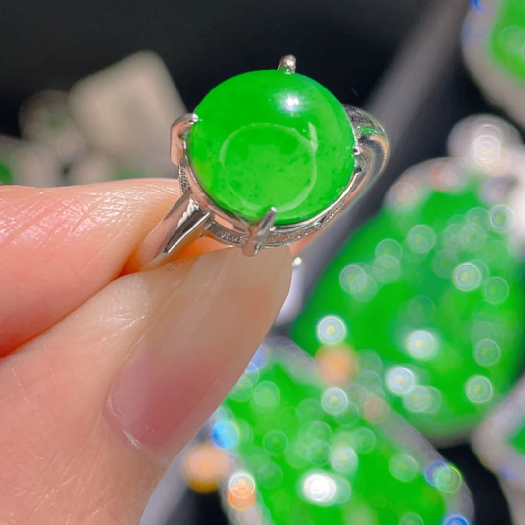 翡翠戒指银S925镶嵌1111111111111111