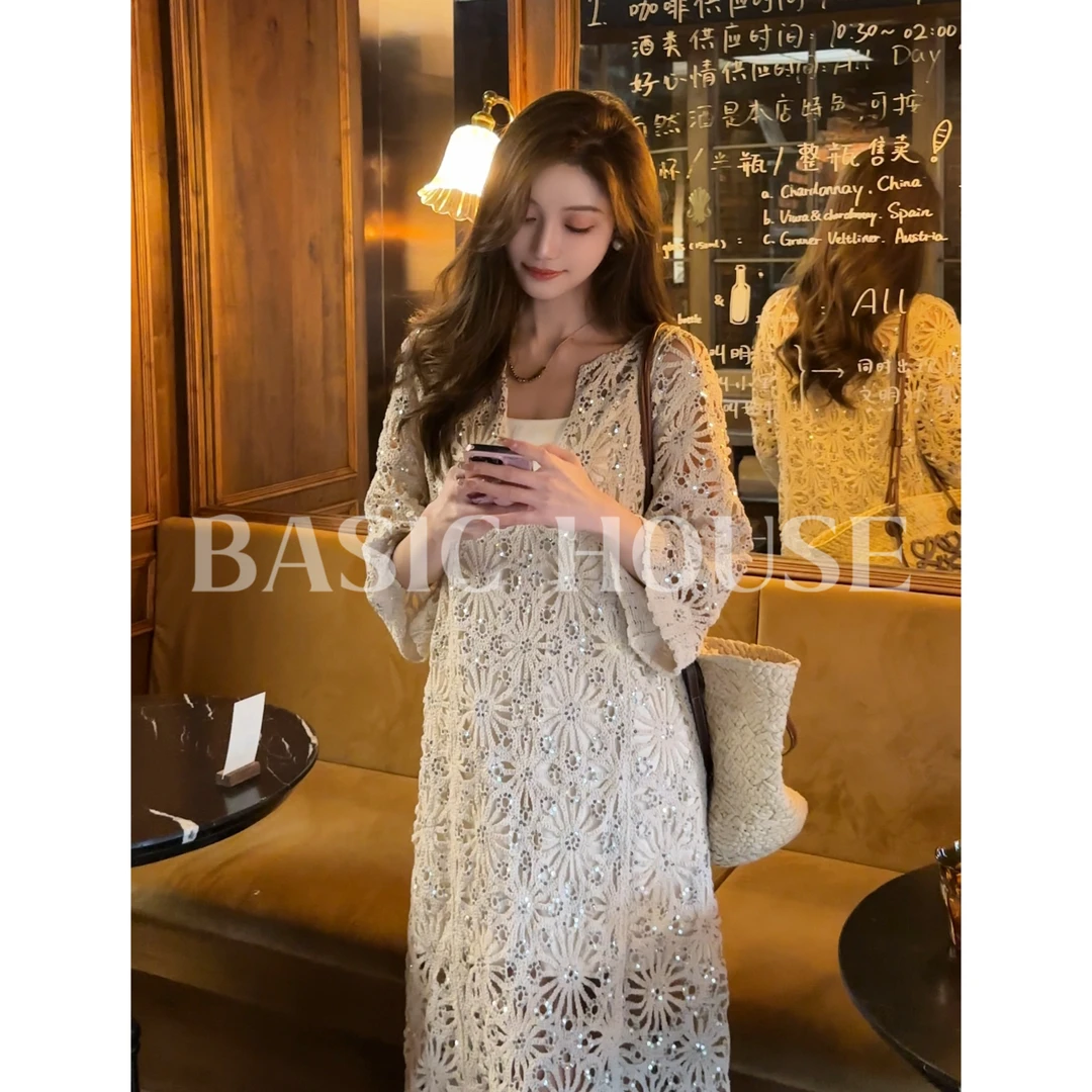 Basic House/百家好夏季新款透气显瘦时尚休闲连衣裙女J