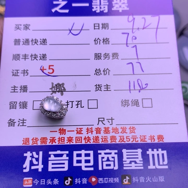 颈饰银S925镶嵌翡翠七*阿