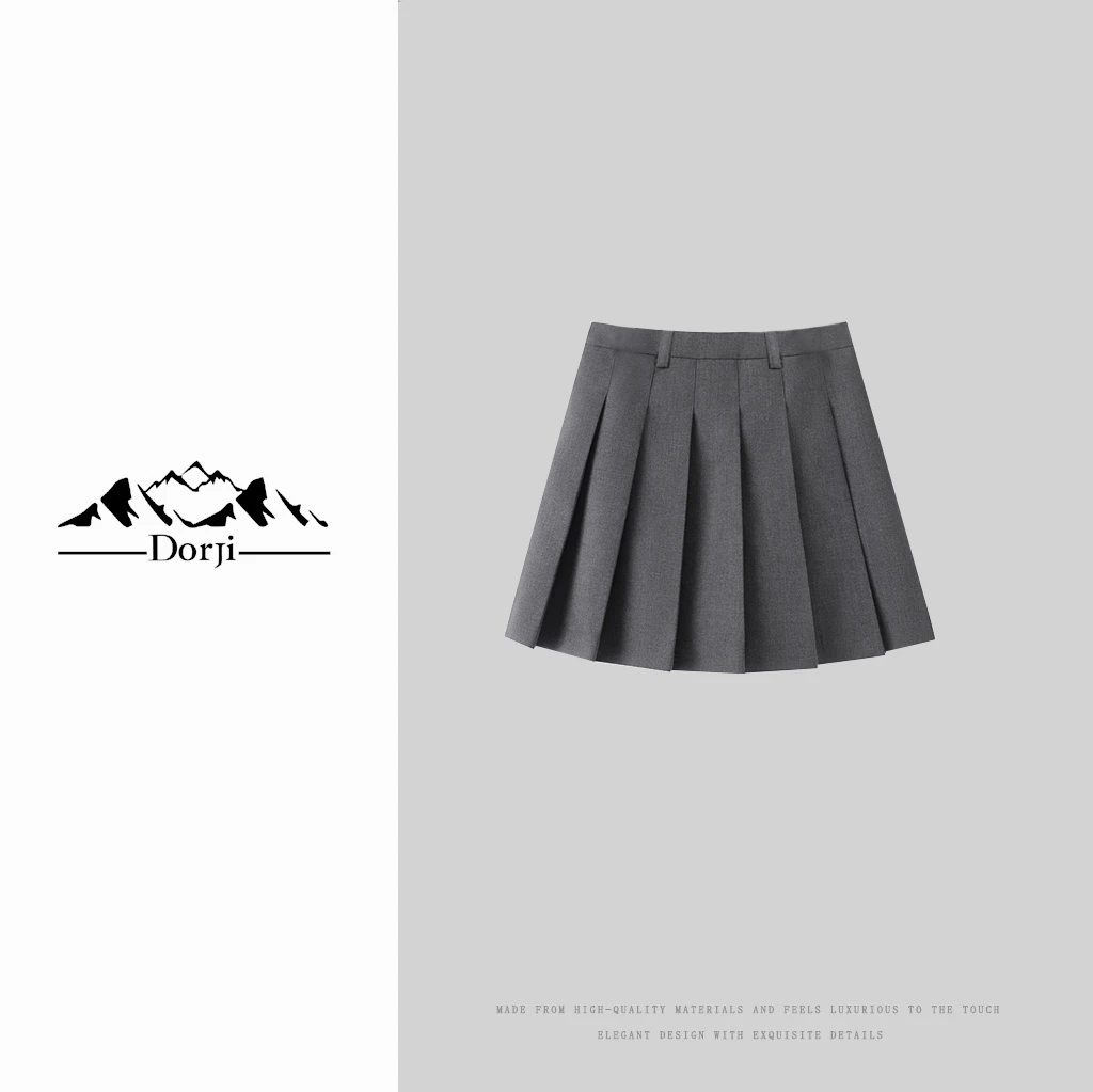 DORJI-女装-夏季精纺羊毛甜酷学院风重工显瘦百褶短裙DJ251SK096