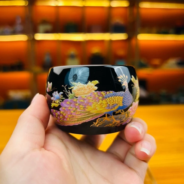 官方正品《富贵荣华》黑珍珠琉璃夜光杯/藏玉系列高档