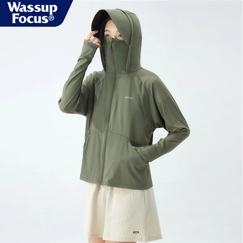 WASSUP FOCUS冰丝upf50+防晒衣男女款夏季户外遮阳速干钓鱼防晒服
