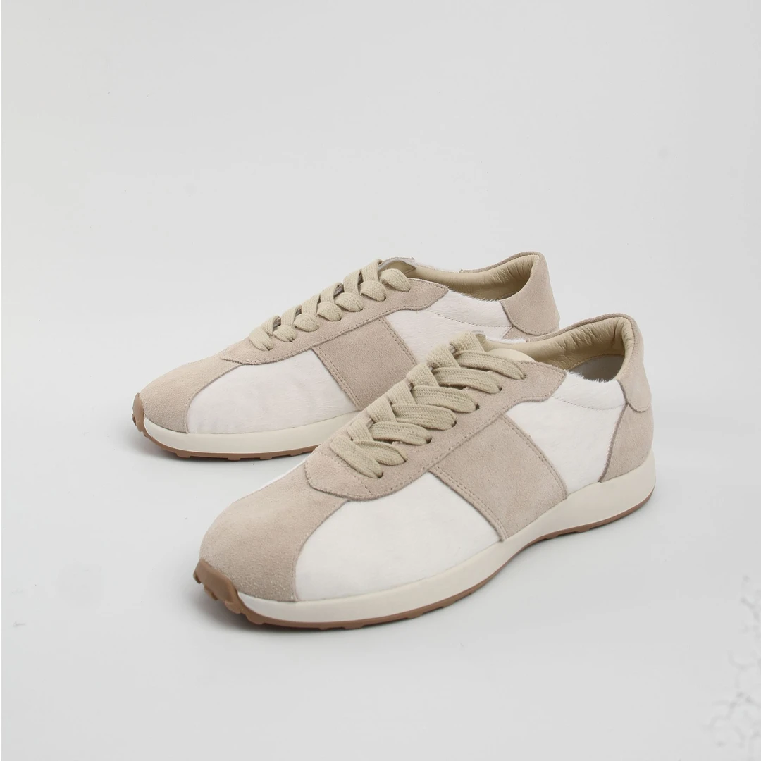 TR同款 高奢极简风 全真皮真马毛休闲舒适运动休闲女单鞋