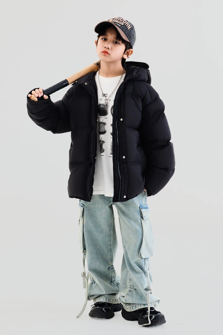 【Z＆K】冬款中大童保暖防寒羽绒服男童简约纯色百搭92191-92203