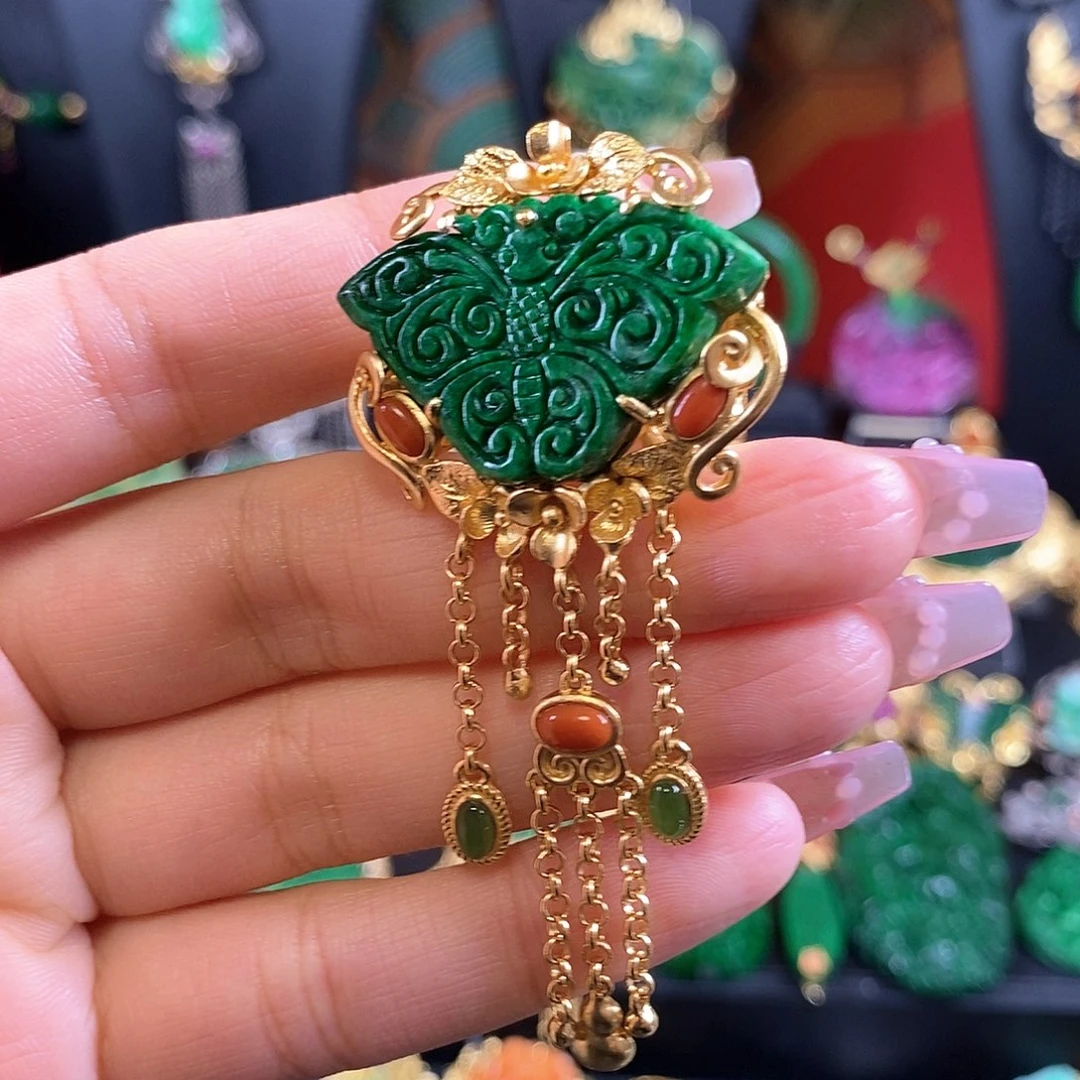 翡翠银S925镶嵌戒指戒指