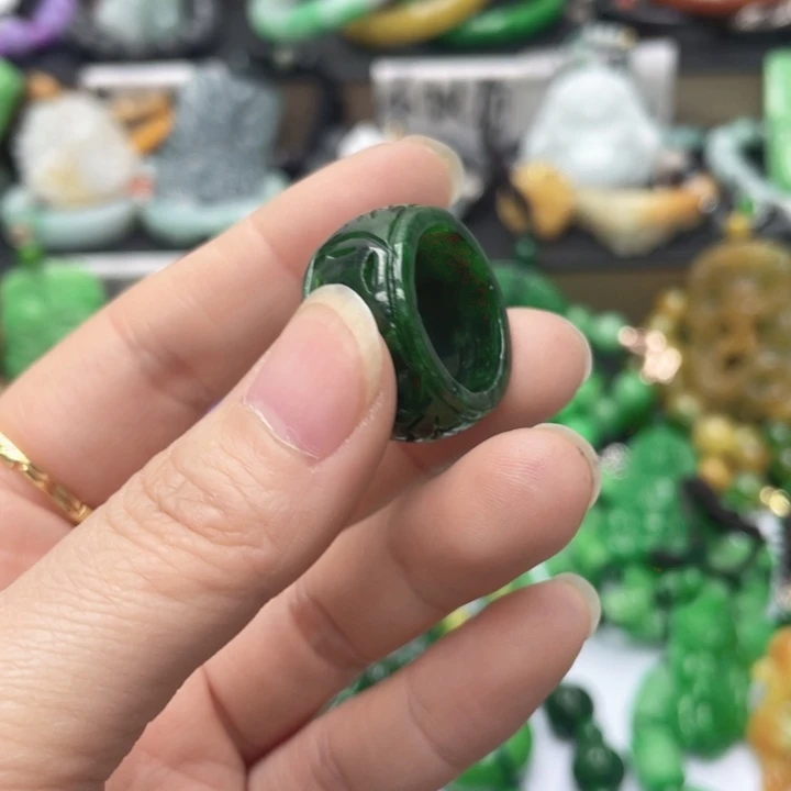 翡翠未镶嵌手链戒指35