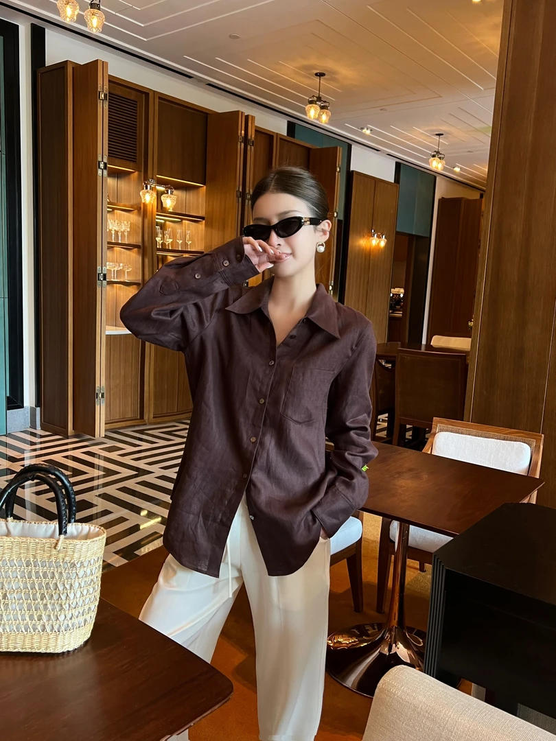 【极简归真】2025年春夏款衬衣纯亚麻面料透气舒适亲肤衬衫上衣