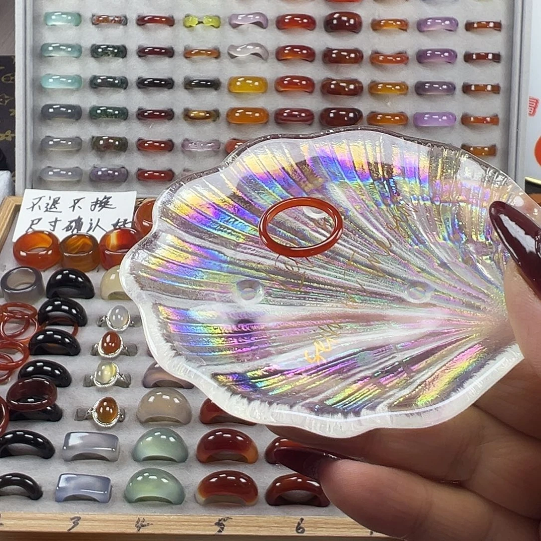 玛瑙/玉髓未镶嵌戒指A15不退换16.6港13+