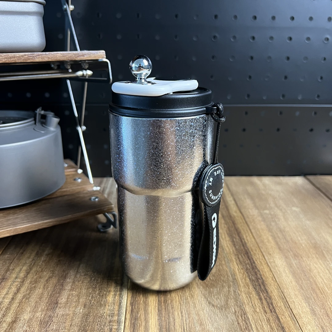 纯钛冰花420ml咖啡杯