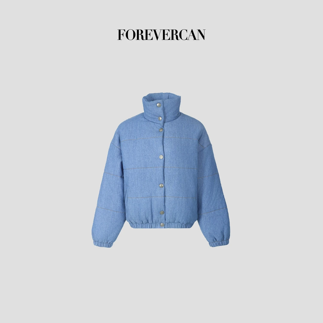 FOREVERCAN“南岛故事”Jennie同款廓形立领面包服棉服外套SC22540