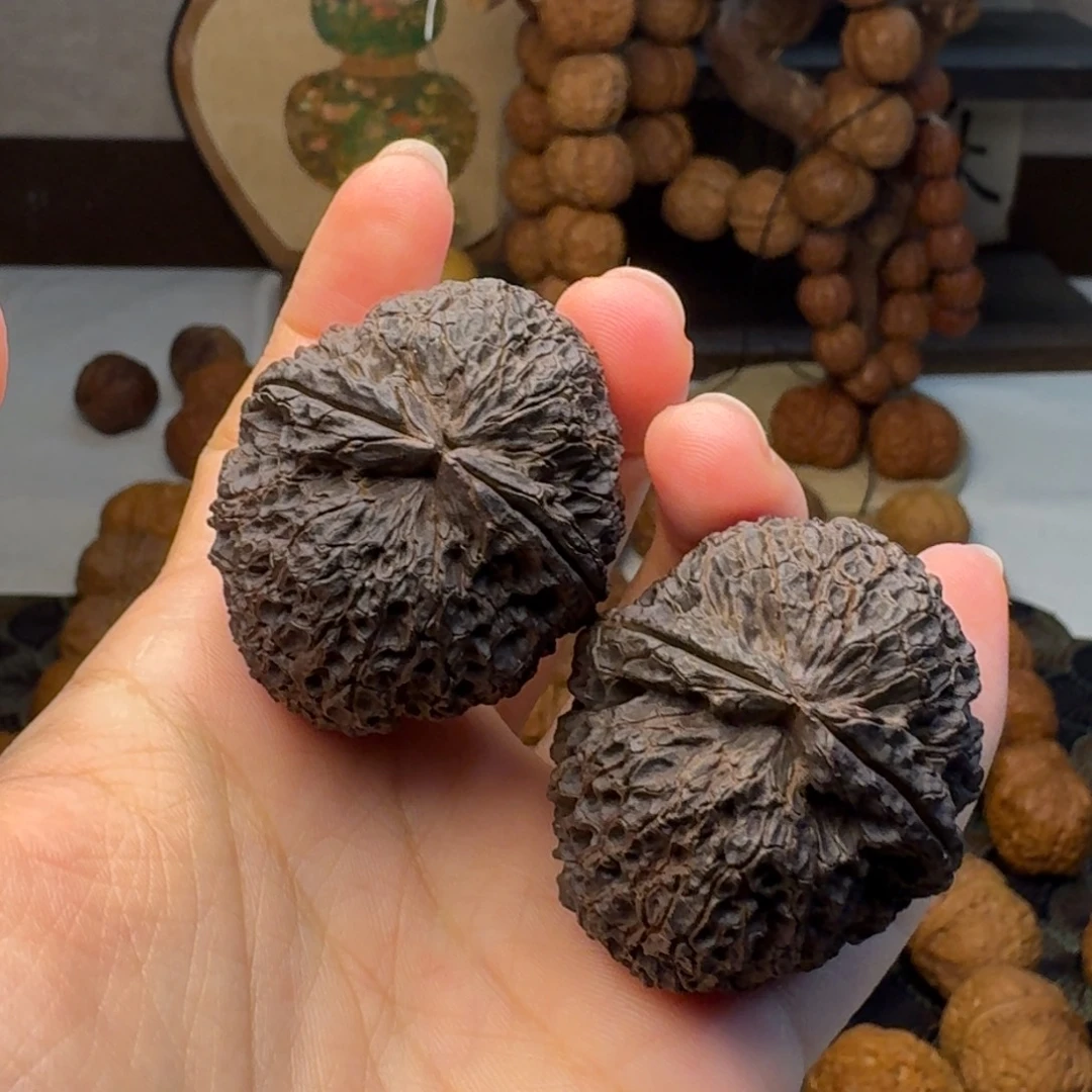 文玩核桃把件乌金炎龙42 天然地闷