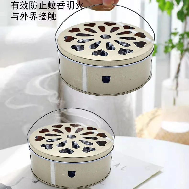 蚊香盘加大加深蚊香盒家用带盖防火接灰盘支架 户外野钓蚊香无烟
