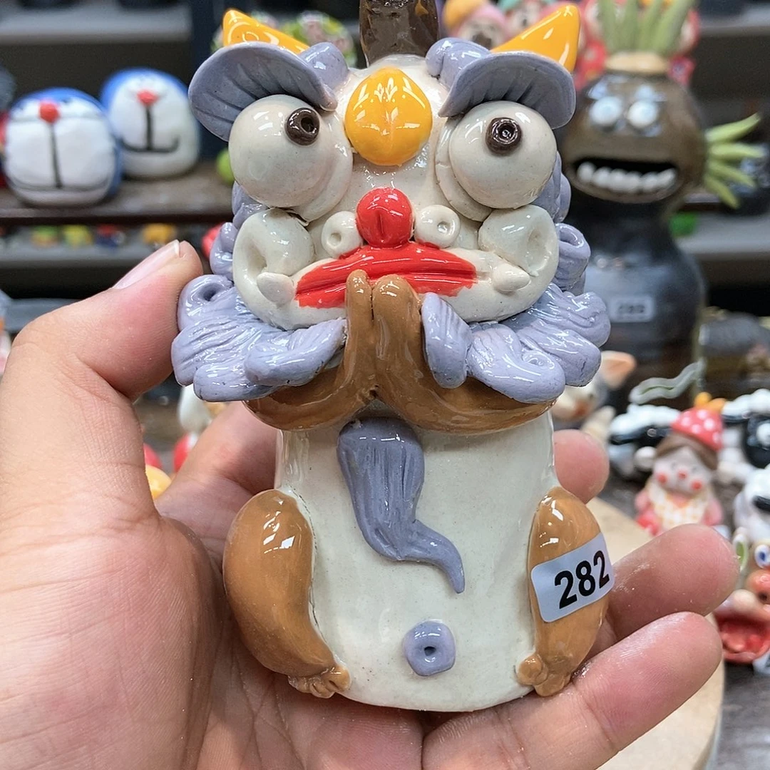 摆件直播间手工抽象陶瓷摆件282