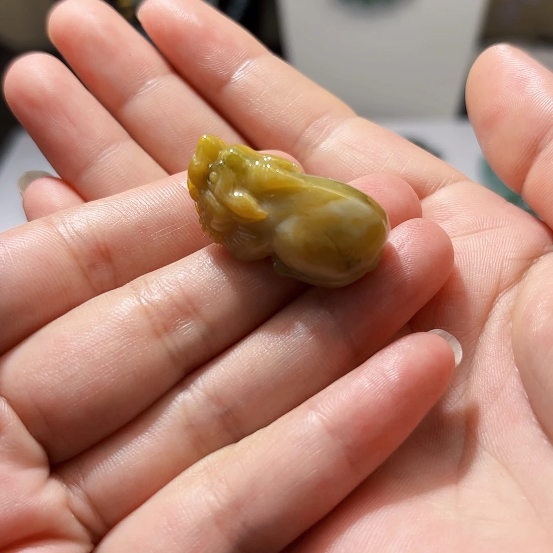 翡翠未镶嵌颈饰天然缅甸翡翠A货黄翡貔貅