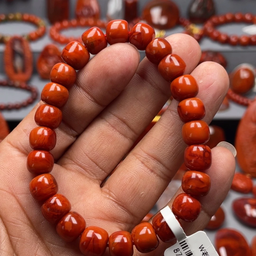 南红玛瑙未镶嵌珠宝奇石单圈9