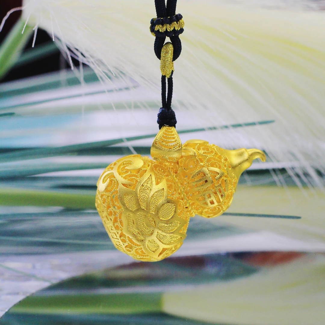 吊坠足银 古法大葫芦精致挂坠富人朝气蓬勃礼物文体简约吊坠