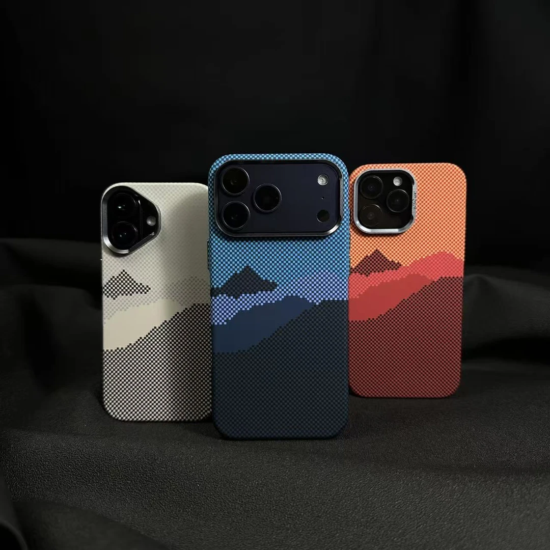 凯夫拉纹颗粒感适用iPhone17promax手机壳 苹果16/15/14碳纤维纹