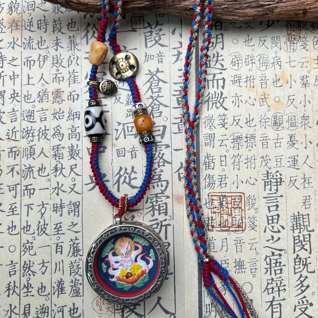 非金属珐琅吊坠 【扶摇严选】凤九银壳擦擦项链多样性发其一(3.5cm)