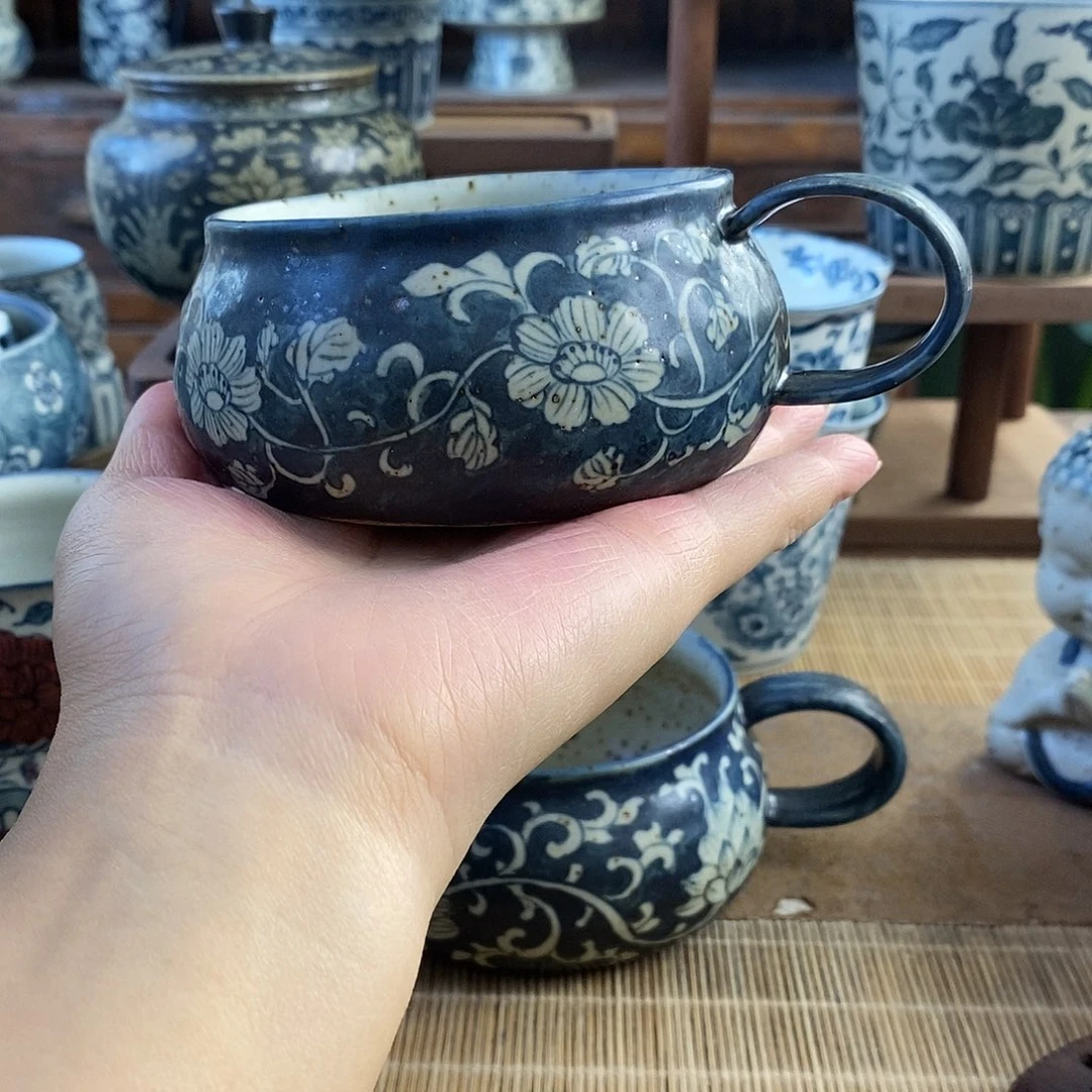 陶手工手绘青花高温陶瓷