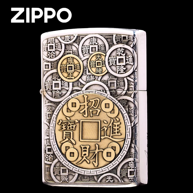 ZIPPO正品打火机/纯银套壳重甲八方来才DY9918DK【俊昊】