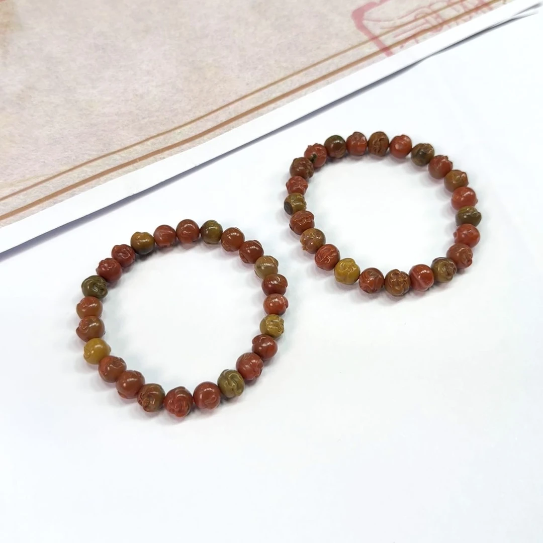 【小宝珠宝】14 T10141-包浆南红手串-多样性发一件-8mm