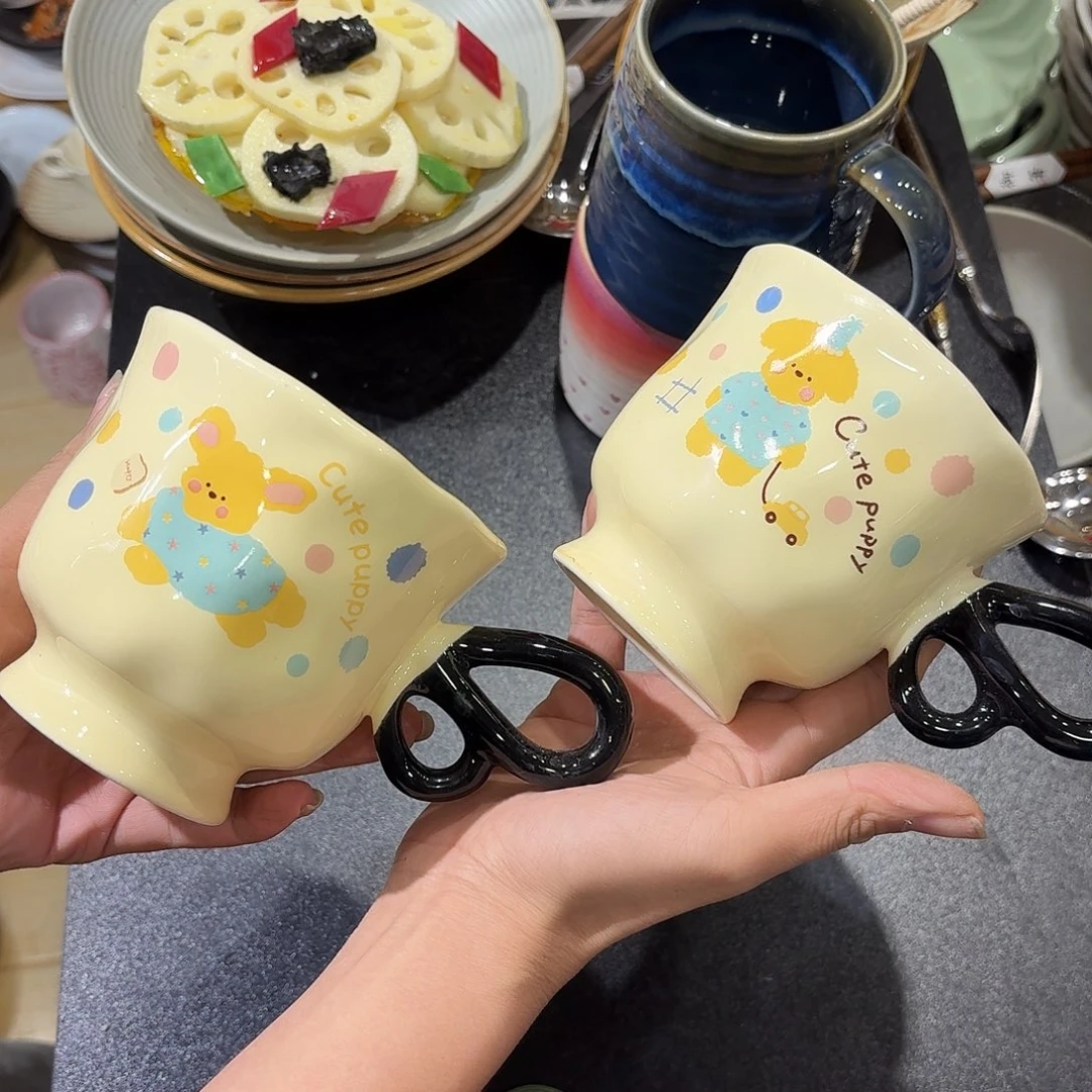 陶瓷两个卡通杯子包邮