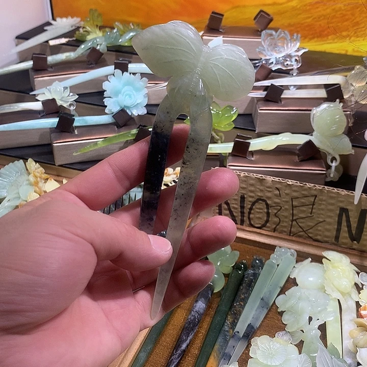 蛇纹石玉合金发饰