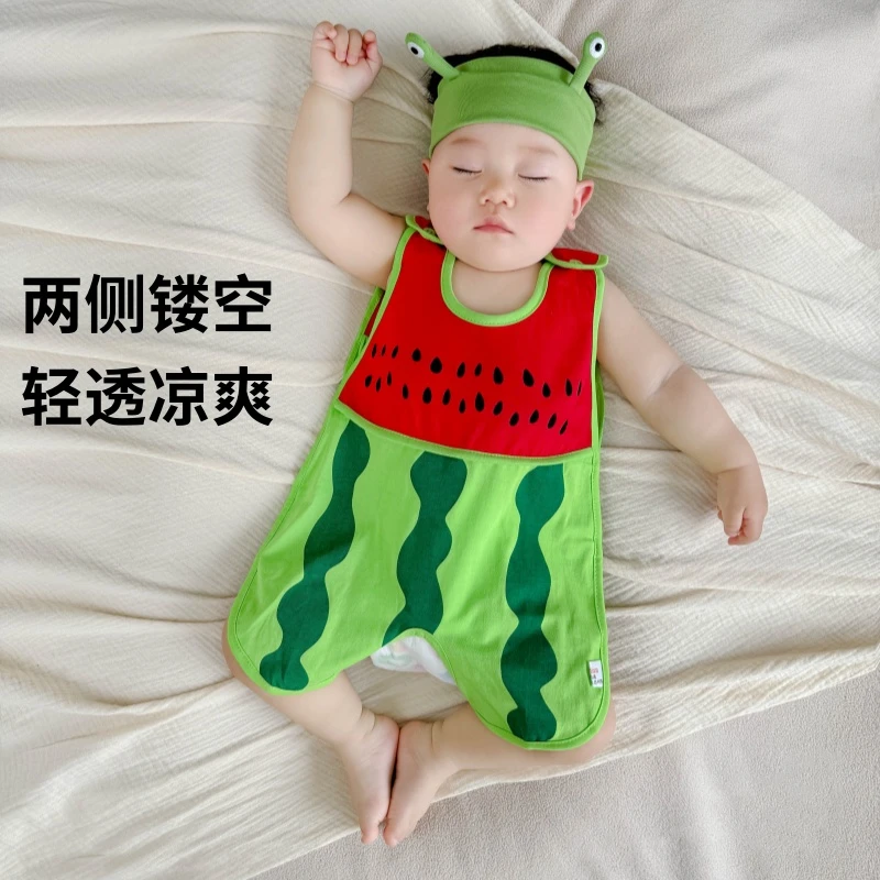 婴儿夏装1岁新生小月龄宝宝80码90夏季薄款琵琶衣服夏日连体哈衣