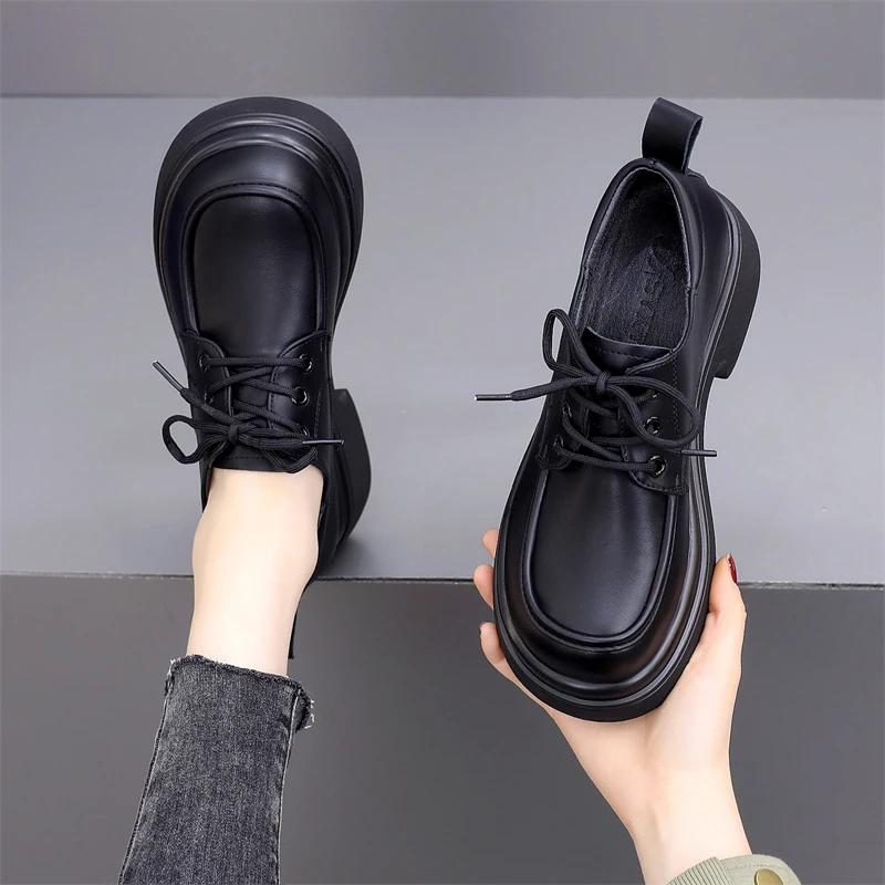 真皮英伦风小皮鞋女复古校园风jk单鞋2025新款春季女鞋平底乐福鞋