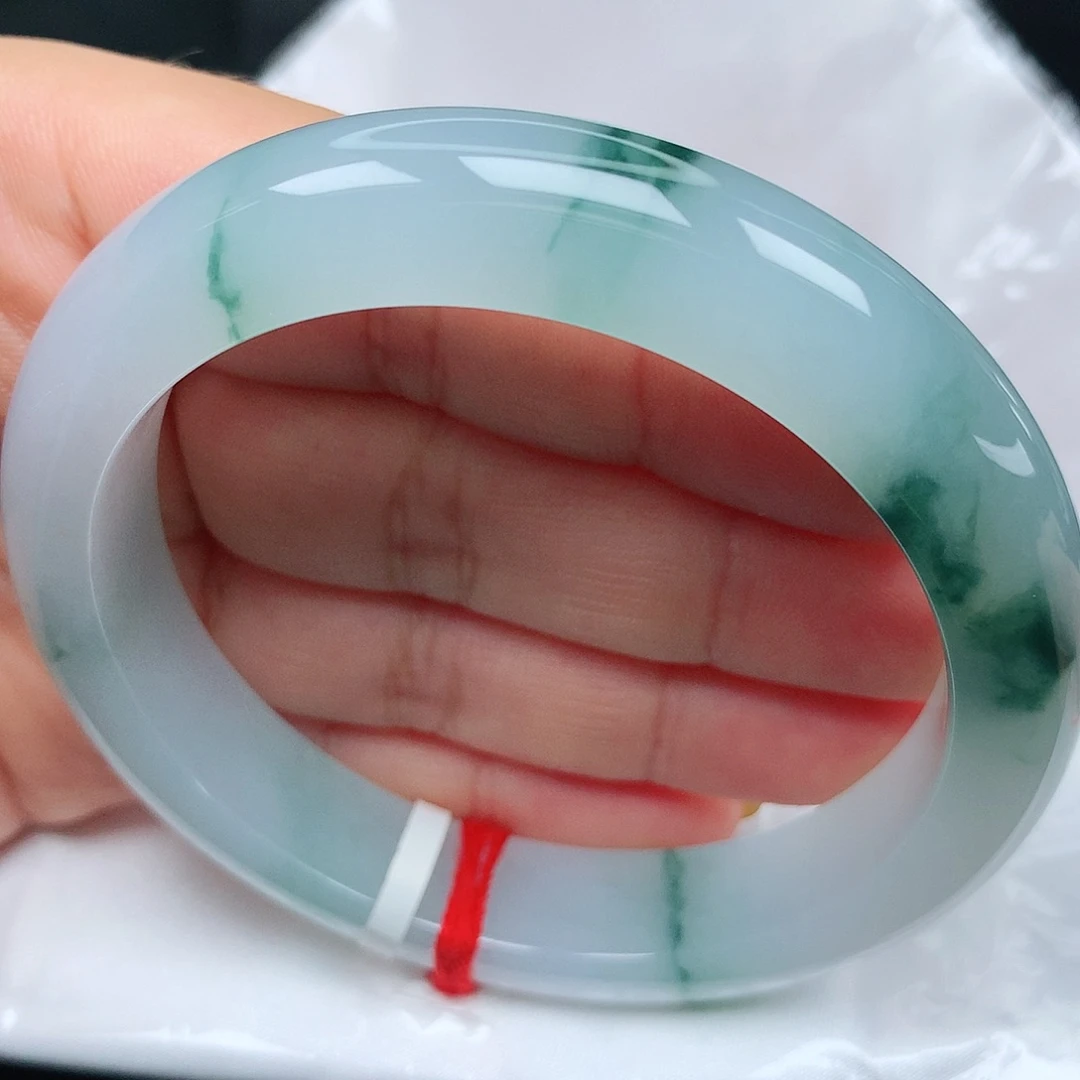 未镶嵌手镯翡翠29冰胶飘花果冻胶