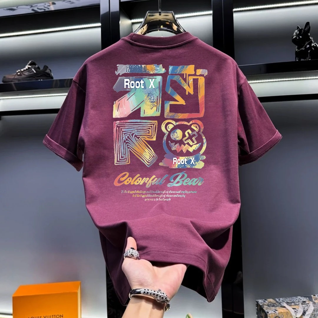 奥特莱斯~外贸清仓美式潮流时尚纯棉短袖T恤男士夏季休闲百搭ins