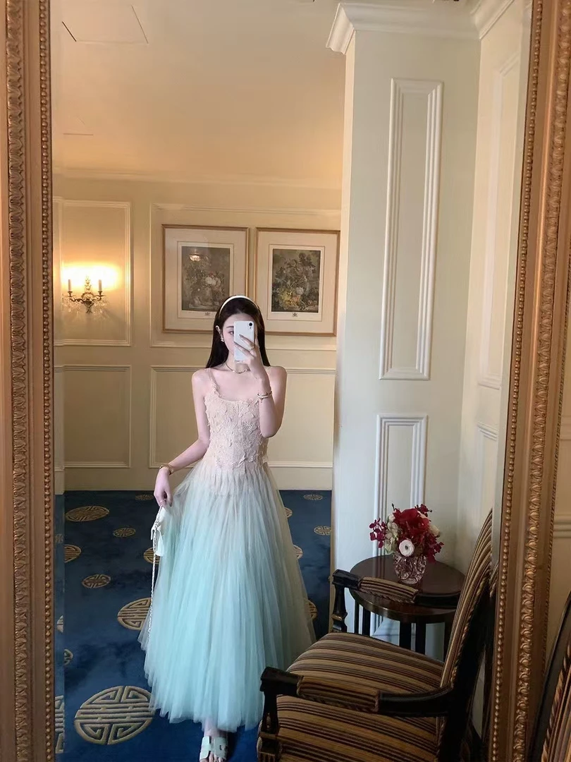 高定【绿野仙踪】连衣鱼骨连衣裙显瘦吊带连衣裙