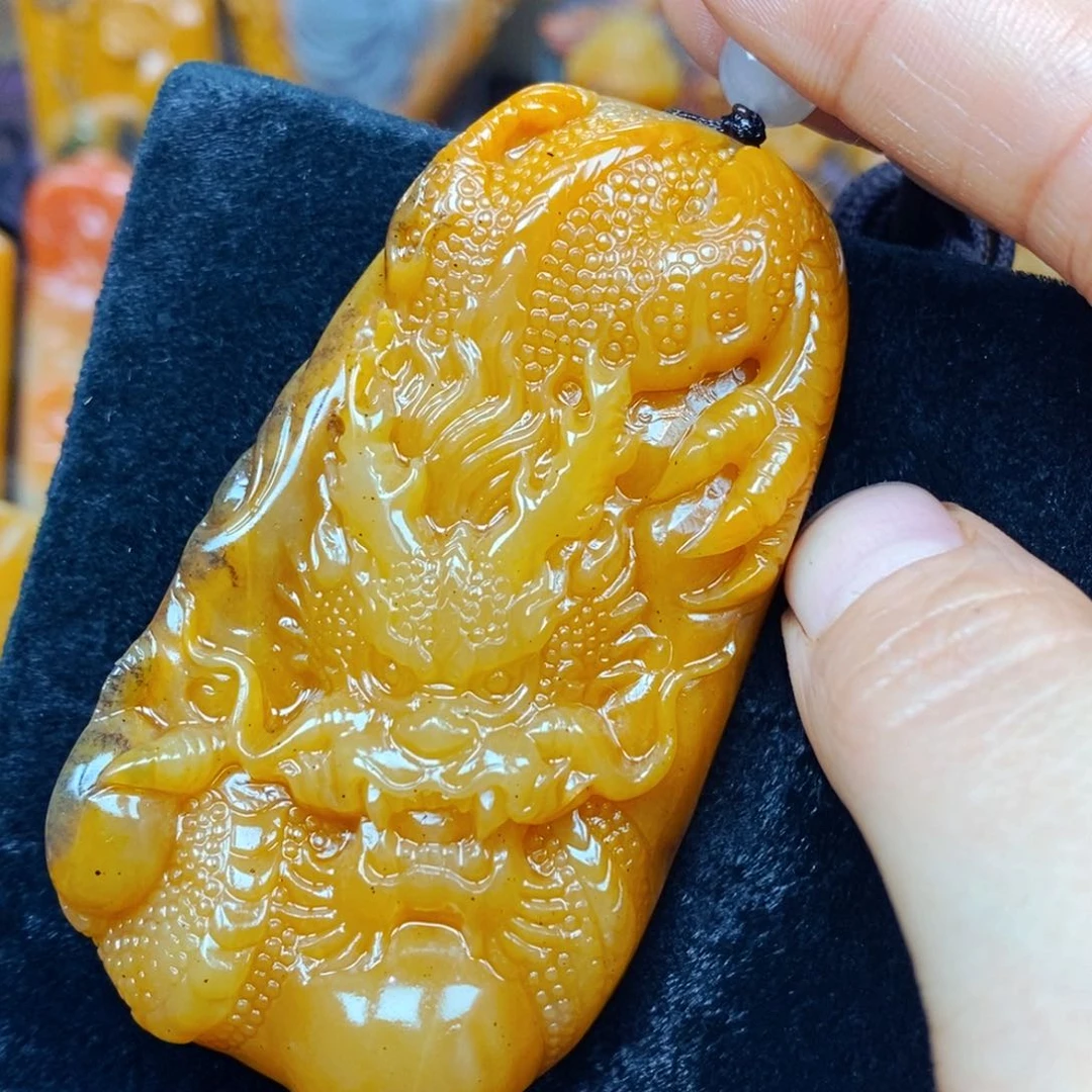 合金石英质玉（黄龙玉）珠宝半成品