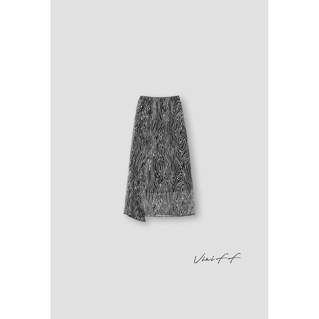 ViniFF薇妮｜【反季】475黑白纹半裙WZ5XS005