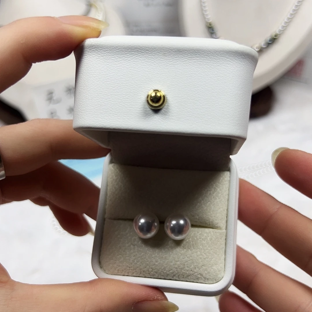 非金属925银白珠耳钉