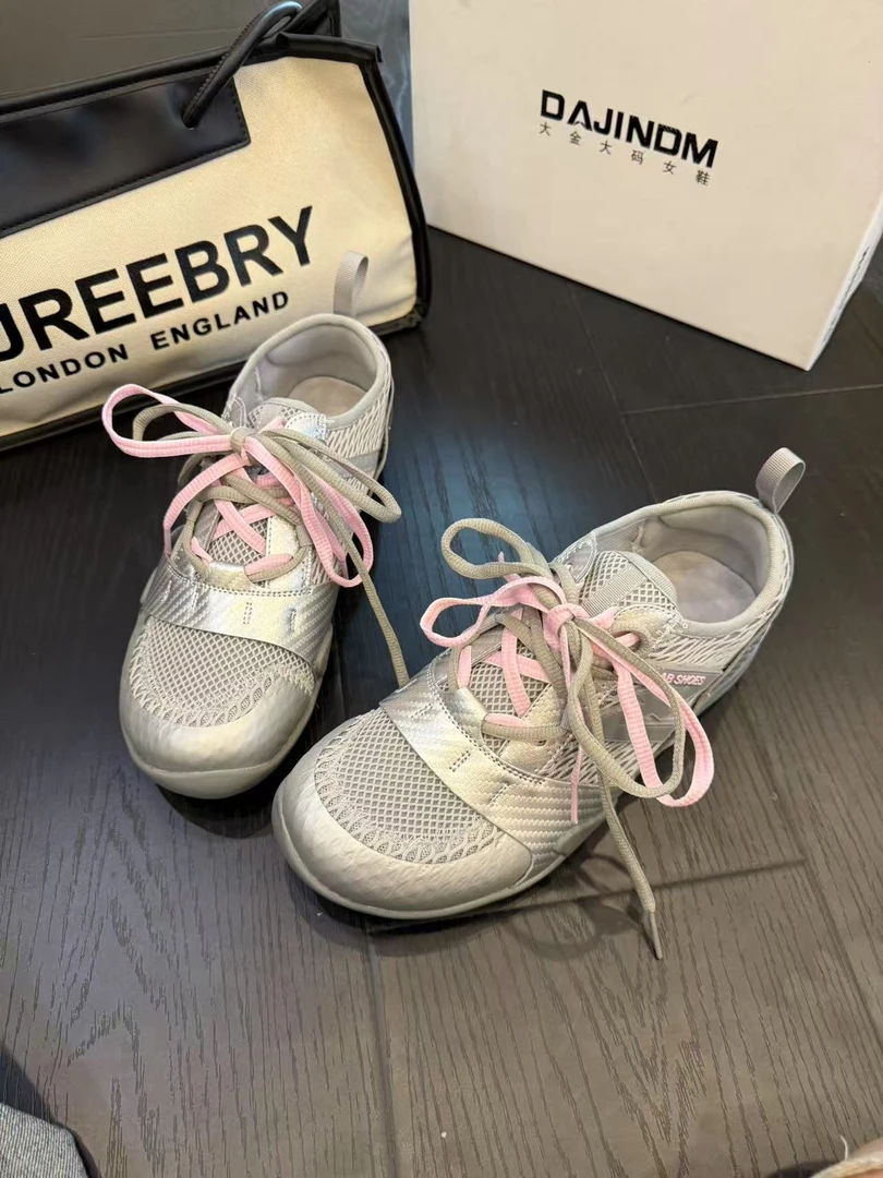 1713大金大码女鞋40-43双色鞋带轻便休闲鞋