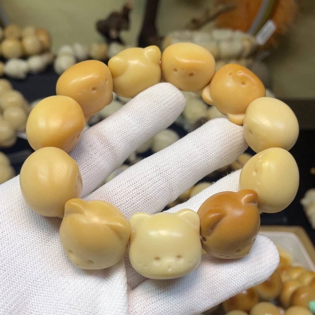 菩提根/象牙果手串129臻品萌萌熊微瑕