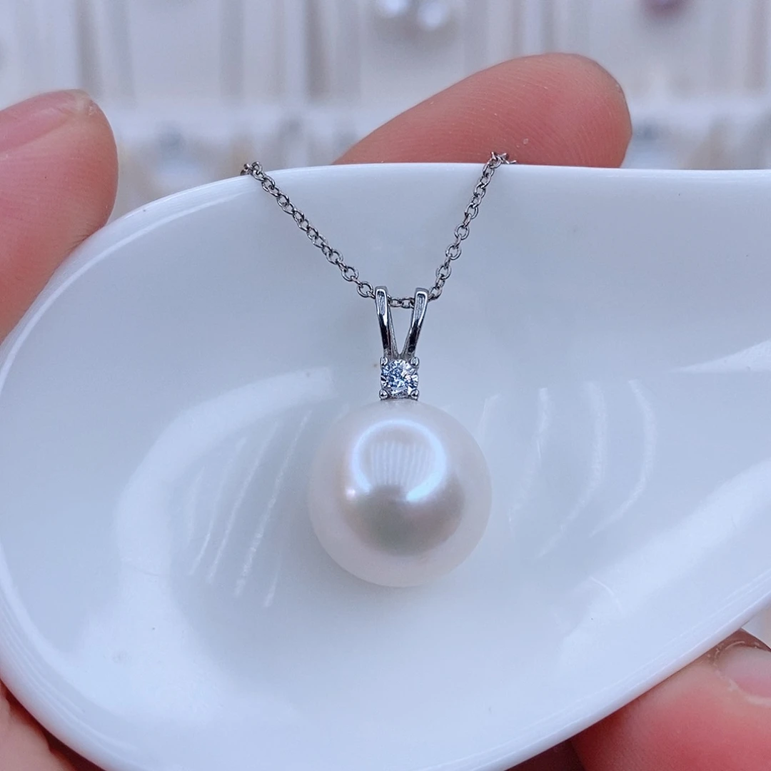 淡水珍珠银S925镶嵌颈饰