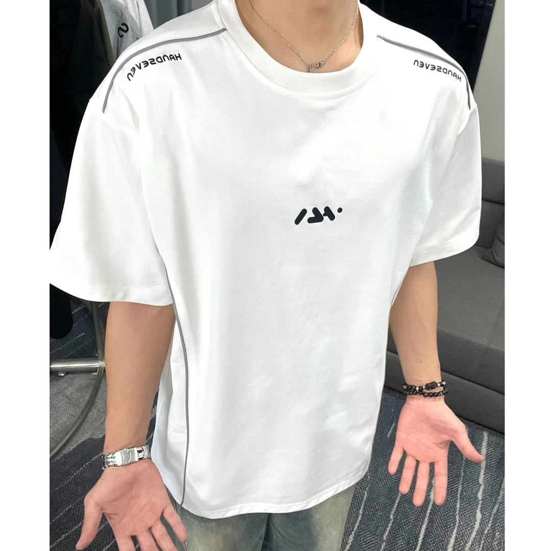 HandSeven重磅300g潮牌美式简约字母印花男女短袖t恤夏季半袖百搭