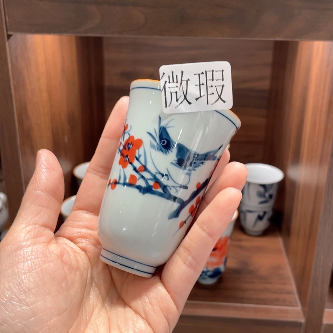 釉下手绘茶具微瑕