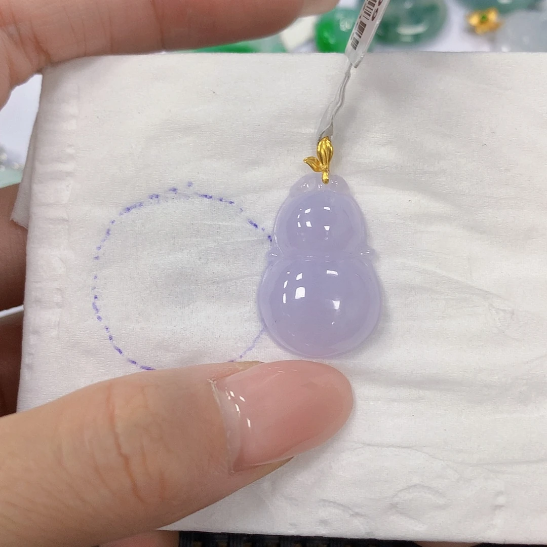 翡翠18K金镶嵌颈饰天然翡翠a货 百元以上9米证书费自理