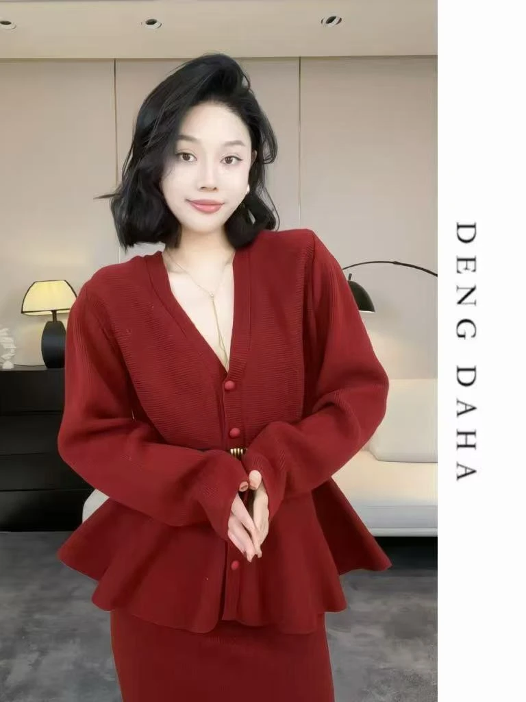 T「美丽法则」2024秋冬百搭时尚优雅针织套装HBZEH917464 nnassa